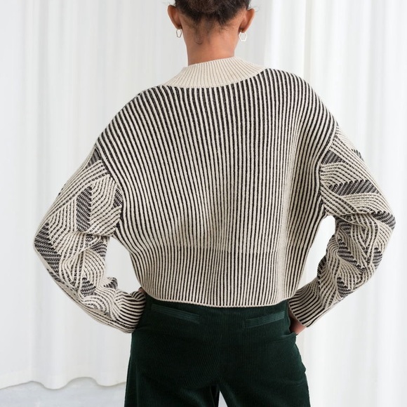 Boho & Other Stories Contrast Knit Sweater - Wool Blend. Small - Picture 11 of 15